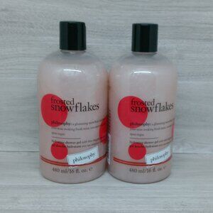 (2) Philosophy Frosted Snowflakes Shower Gel & Bubble Bath 16 oz